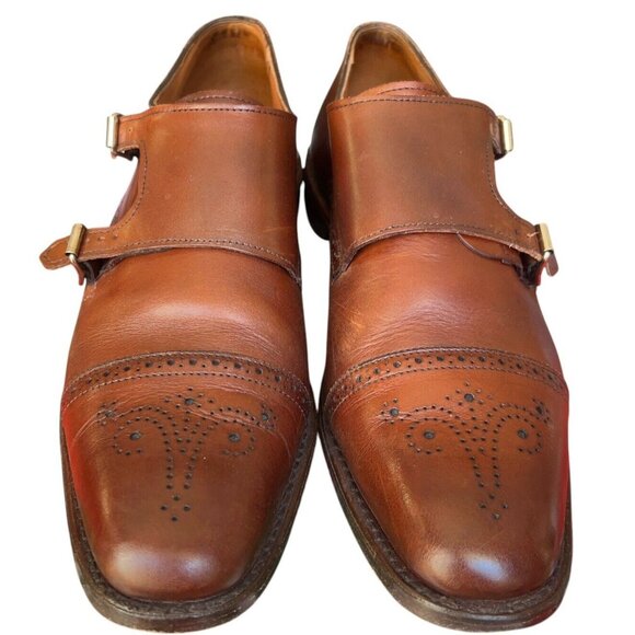 Allen Edmonds St Johns Double Monk Strap Cap Toe Shoes Brown Leather Mens 11 B main image 6